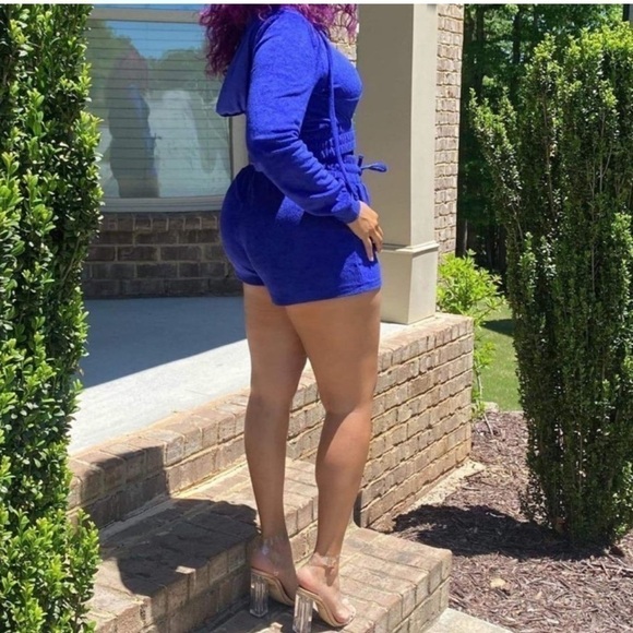 Hoodie Drawstring Short Set. Royal Blue. Large. NWT - Picture 5 of 6